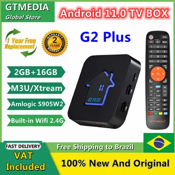 GTMEDIA G2 Plus Smart TV Box Android 11 2 + GB 16 GB TV Приемник Вграден WIFI media player е в Подкрепа на M3U 4K H. 265 STB Оригинален Декодер