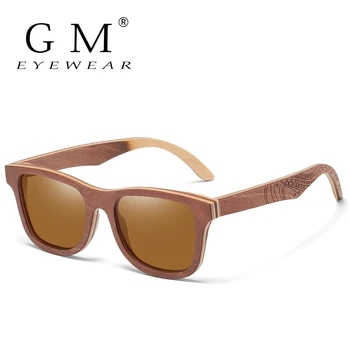 GM Поляризирани Дървени Слънчеви Очила За Скейтборд Мъжки UV400 Дизайнерски Слънчеви Очила Gafas De Sol De Los Hombres Polarizados S4832